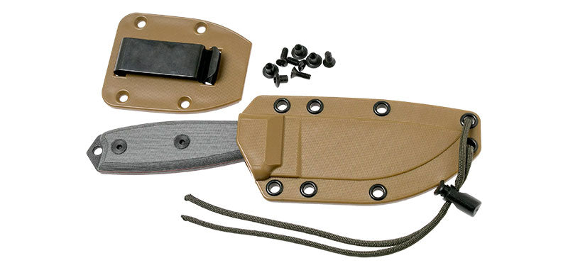 Couteau ESEE-3 Noir Lame Mixte Micrata Gris