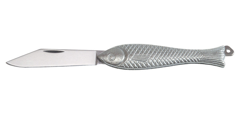 Couteau de Poche Forme Poisson Argenté Mikov
