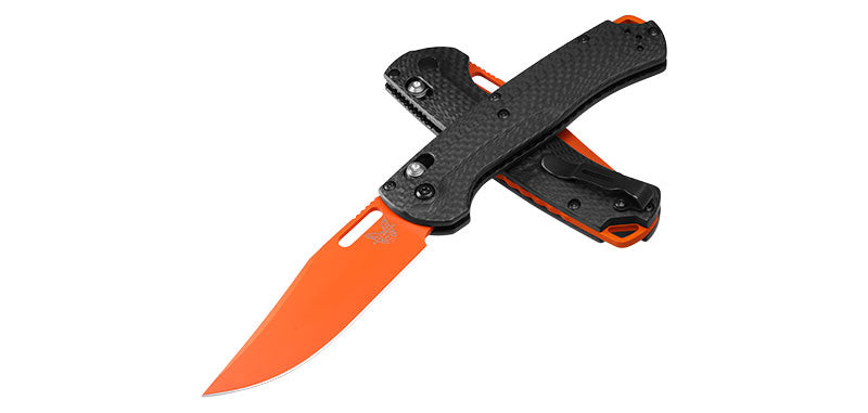 Couteau de Poche Taggedout Orange et Carbone Benchmade