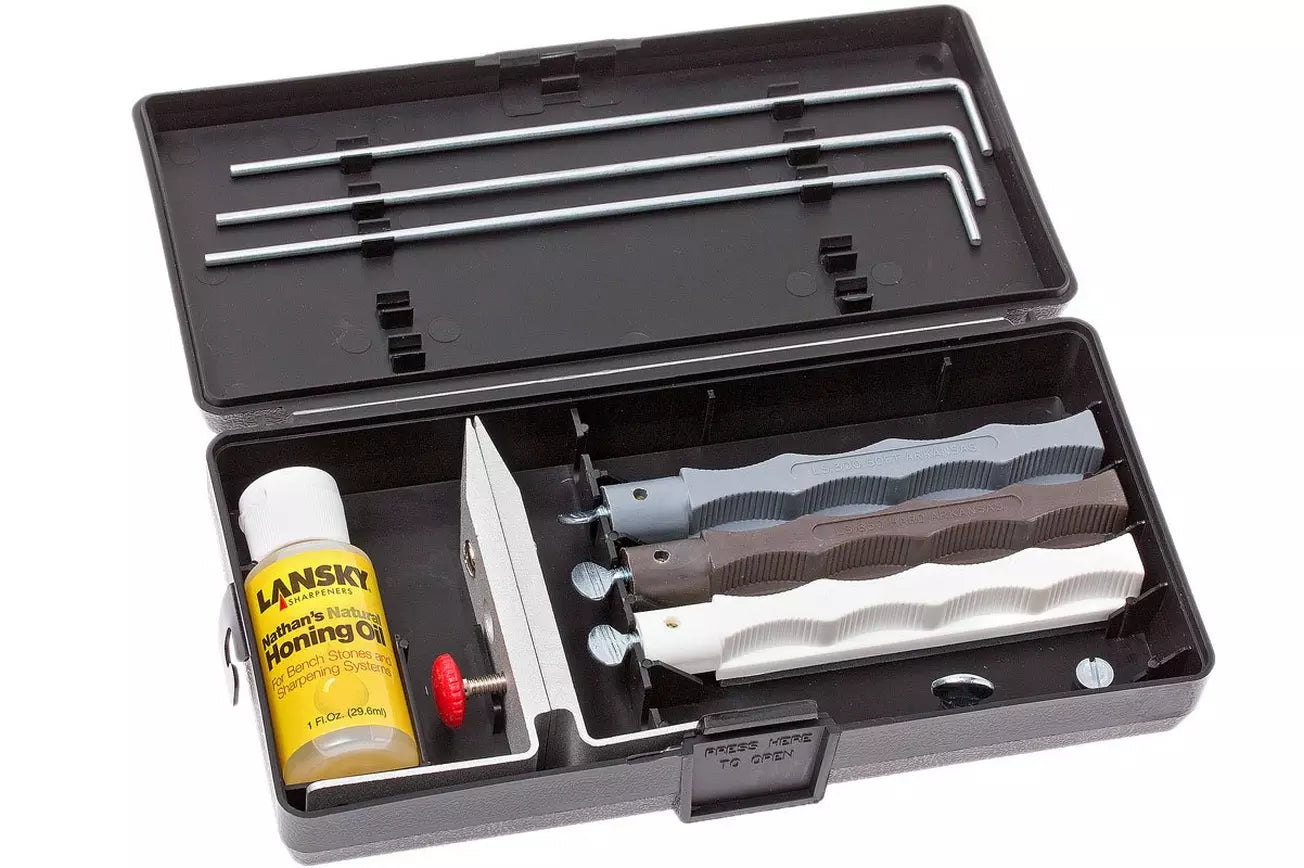 Kit D'Aiguisage Lansky Natural Arkansas 3 Pierres