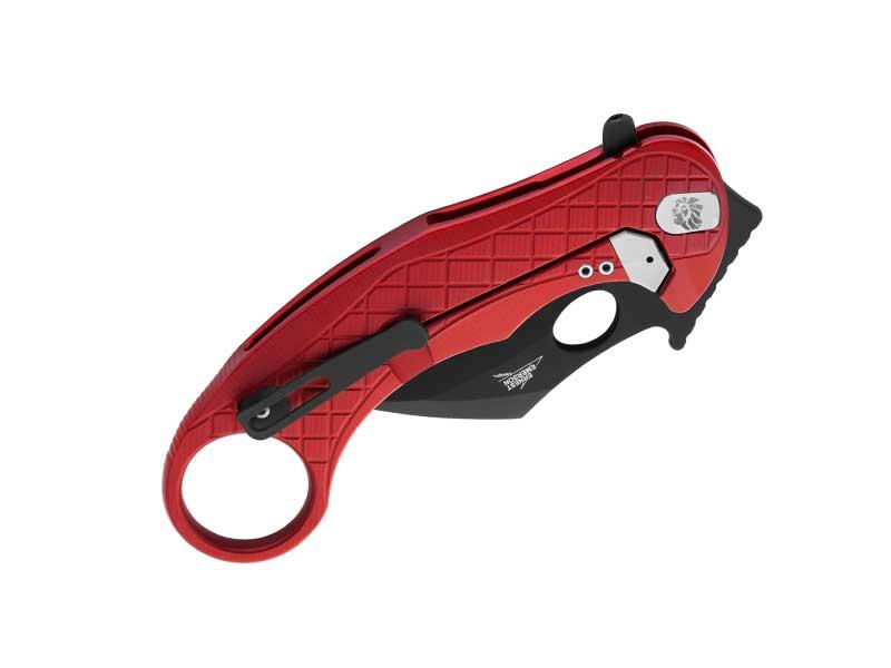 Couteau karambit rouge lame noire