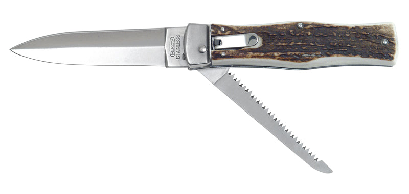 Couteau Automatique Predator Bois de cerf Mikov