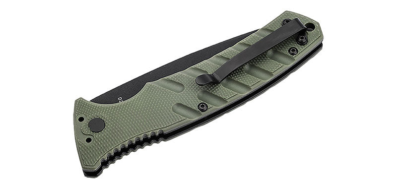 Couteau Automatique Vert Large Strike Grivory Boker Plus