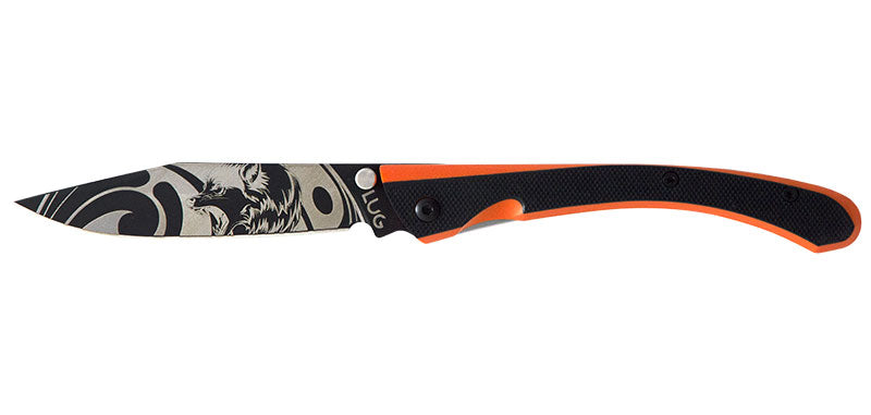 Couteau C63 Loup Noir/Orange Lug