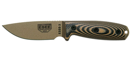 Couteau ESEE-3 Lame Dark Earth Coyote/noir ESEE