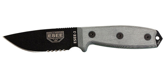 Couteau ESEE-3 Noir Lame Mixte ESEE