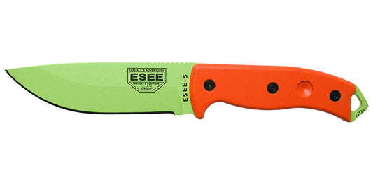Couteau ESEE-5 Lame Venom Green Manche Orange