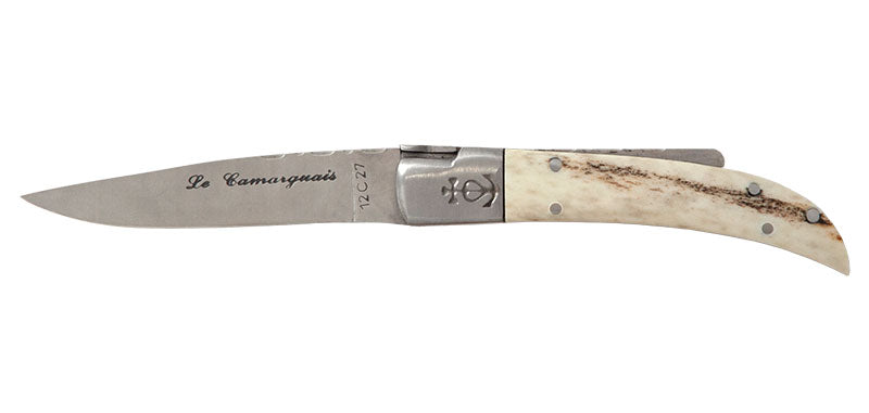 Couteau N°10 Trident forgé Bois de cerf Le Camarguais