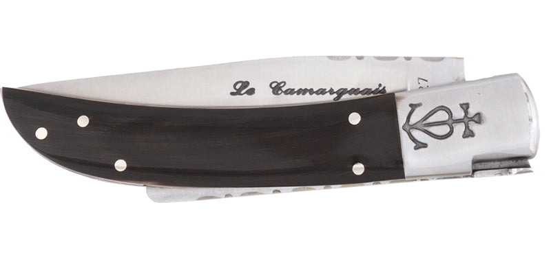 Couteau N°10 Trident forgé ciselé Corne Noir Le Camarguais
