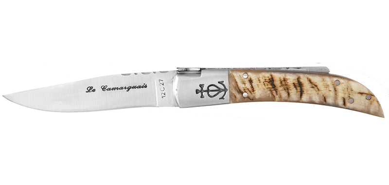 Couteau N°12 Trident forgé Corne de Bélier Le Camarguais