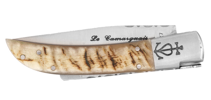 Couteau N°12 Trident forgé Corne de Bélier Le Camarguais