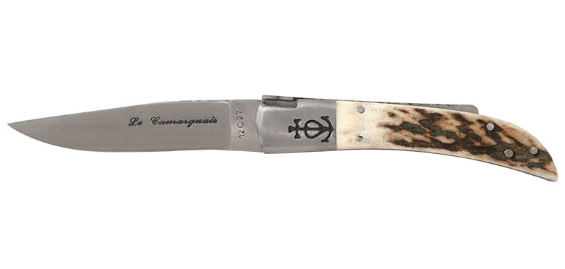 Couteau N°12 Trident soudé Bois de cerf Le Camarguais