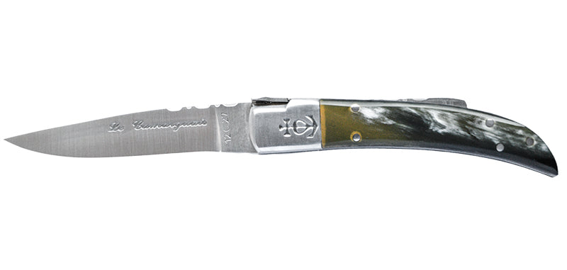 Couteau N°12 Trident soudé Corne brune Le Camarguais