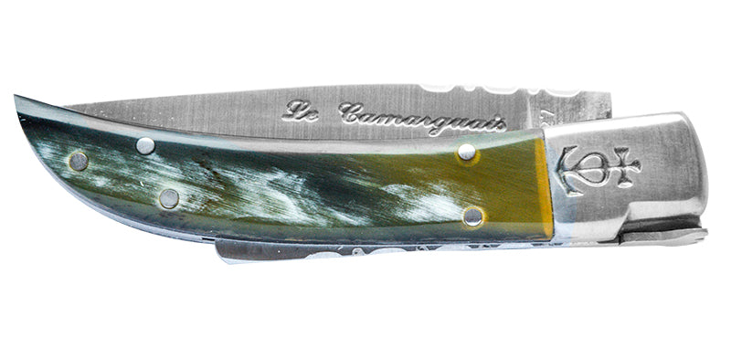 Couteau N°12 Trident soudé Corne brune Le Camarguais