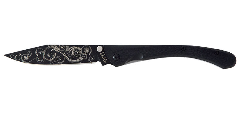 Couteau Pliant C63 Volutes Noir Lug