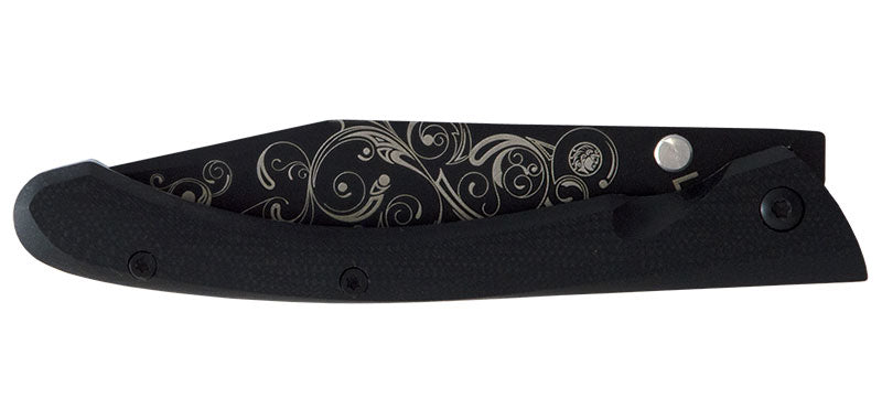 Couteau Pliant C63 Volutes Noir Lug