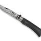 Couteau Pliant Old Bear Total Black Virole Grise Acier Damas
