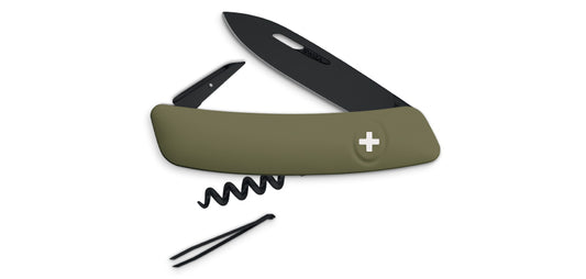 Couteau Suisse D01 Allblack Olive Swiza