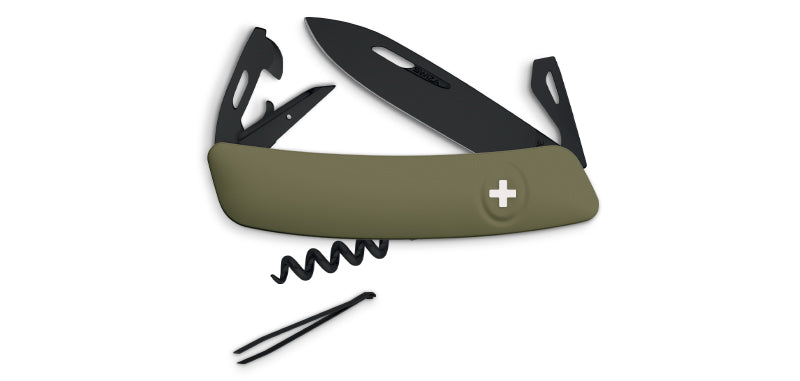 Couteau Suisse D03 Allblack Olive Swiza