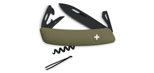 Couteau Suisse D03 Allblack Olive Swiza