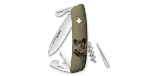 Couteau Suisse Kaki D03 Edition Sanglier Swiza