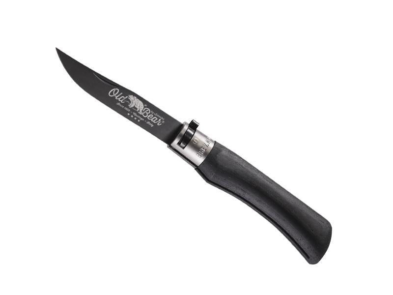 Couteau Pliant Old Bear Total Black Virole Grise S