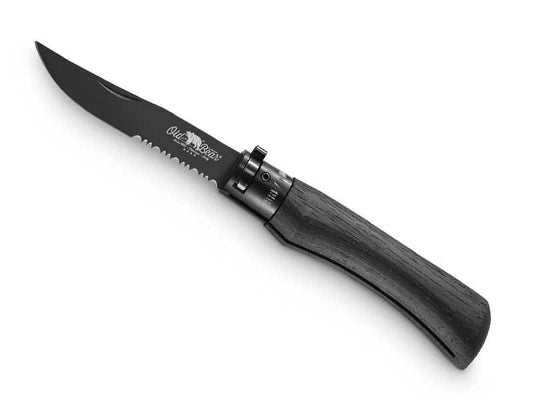 Couteau de Poche Old Bear Black Semi-dentelé Taille M