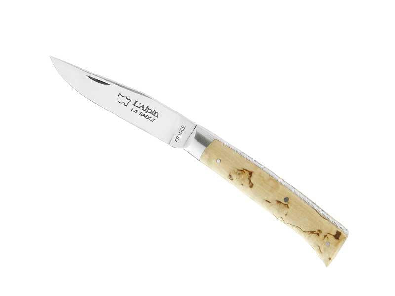 Couteau de Poche Au Sabot L'Alpin 10cm Bouleau