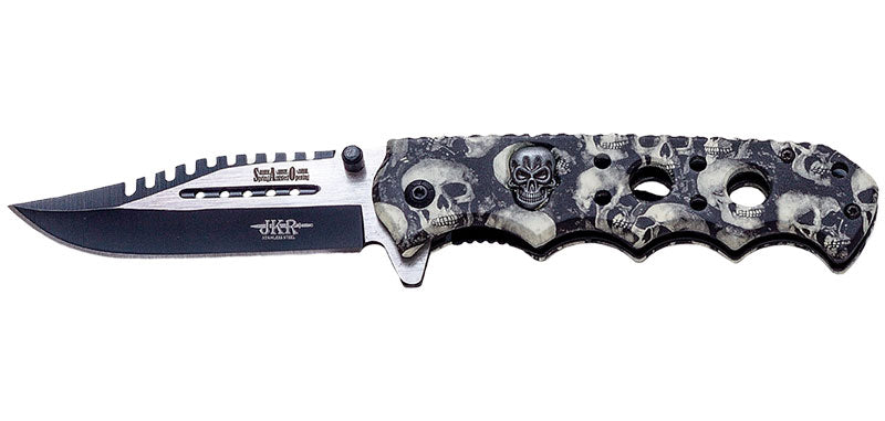 Couteau de Poche Motif Tête de mort Jkr