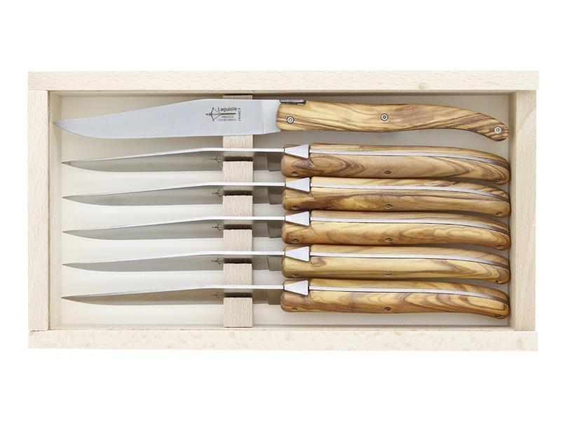 Coffret de 6 couteaux de table monoblocs inox - Forge de Laguiole®- Br Coffret de 6 couteaux de table monoblocs inox - Forge de Laguiole®- Br