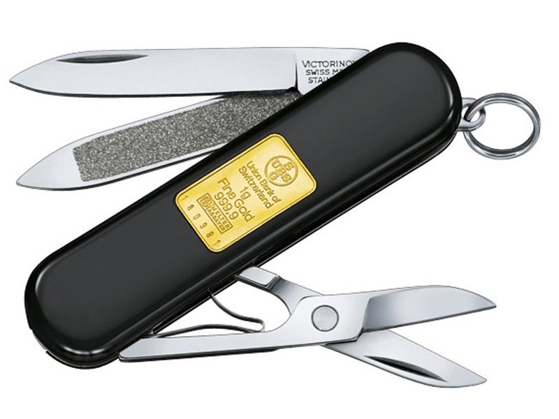 Couteau victorinox noir classic lingot d'or 58mm