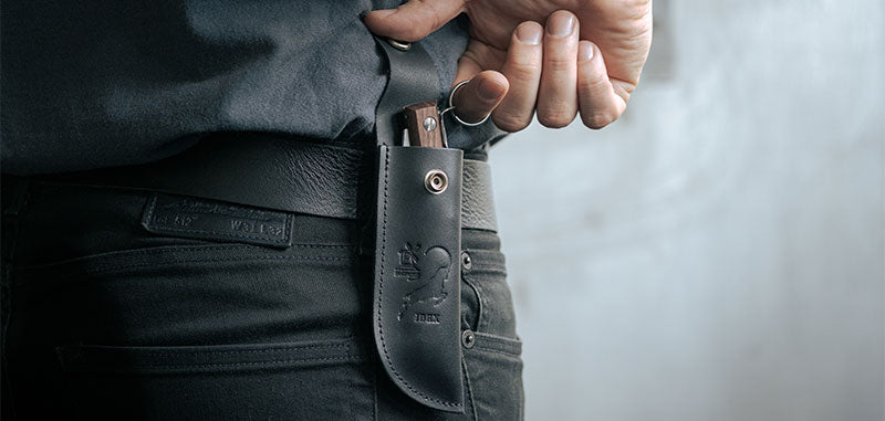 Étui Cuir Noir Windmühlenmesser Pour IBEX 100