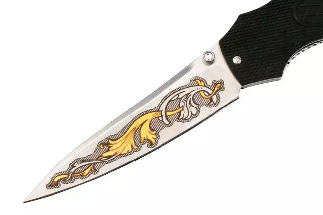 Couteau de Poche Gravure Or 24 carats