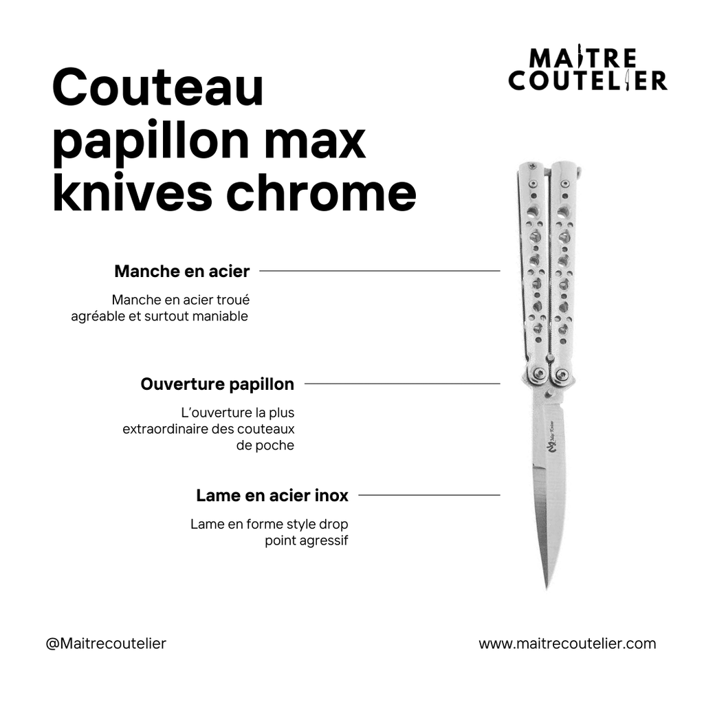 Couteau papillon max knives chrome