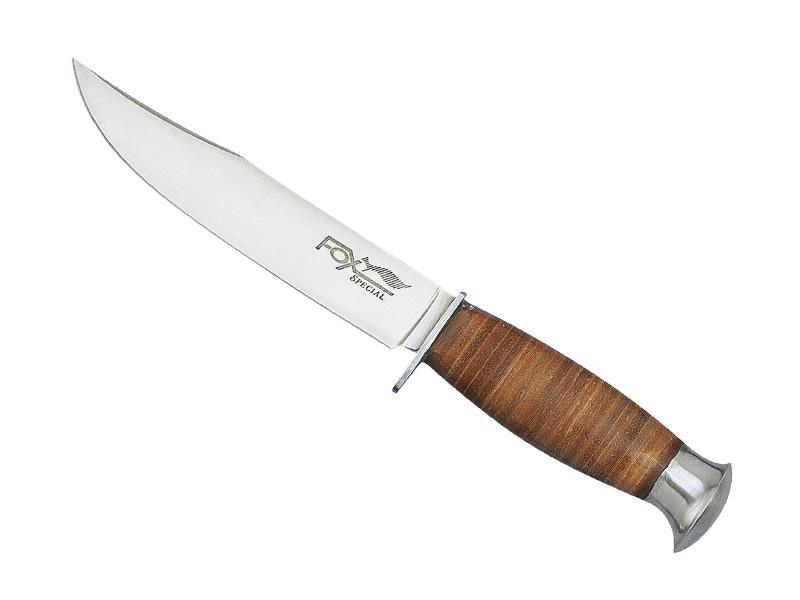 Couteau Lame Fixe Manche Cuir