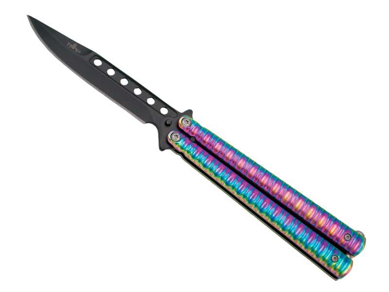 Couteau papillon rainbow Virginia couleurs originales