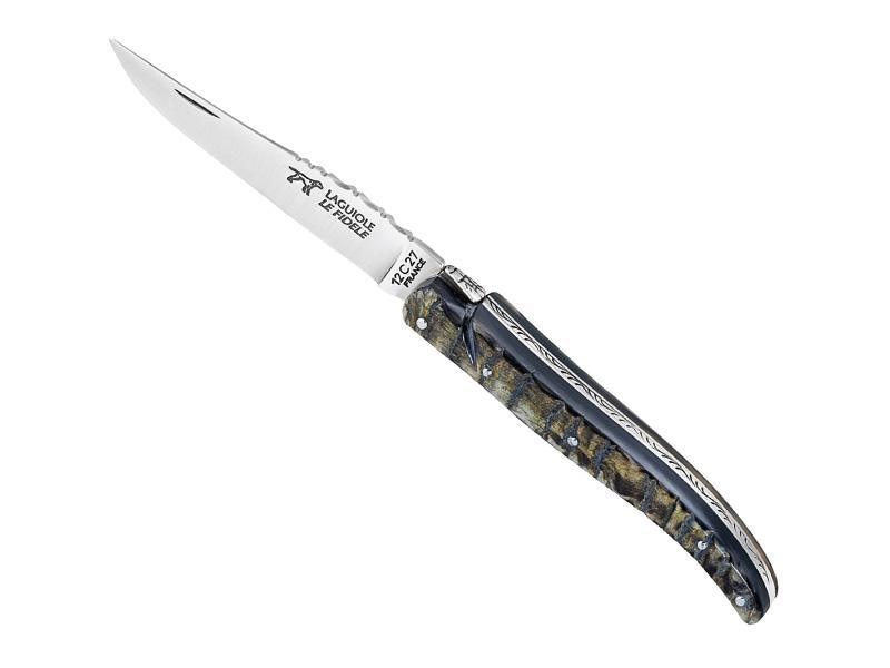 Couteau laguiole le fidele plein manche corne de belier