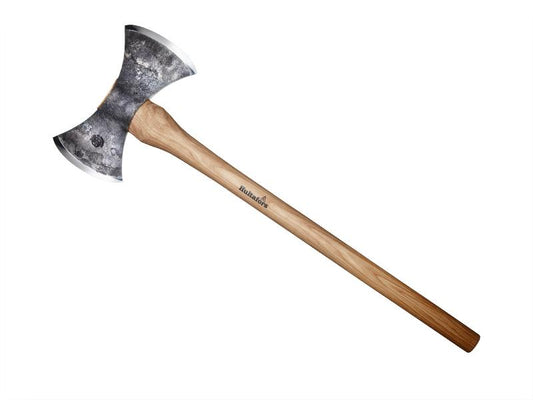 Nedfoss Hache de survie - 38 cm - Hache viking - Hache à hache avec manche  en bois - Hache extérieure avec fourreau - Hache bushcraft - Hache de  camping pointue 